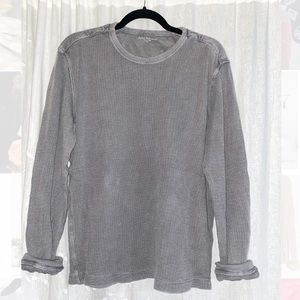 Grey long sleeve waffle shirt